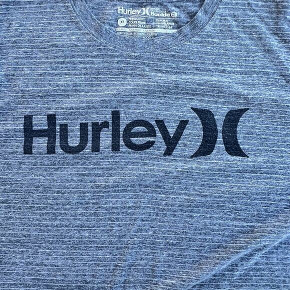 Hurley short sleeve gray with white thin stripes T-shirt, men's XL - Picture 1 of 5